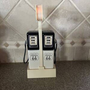 Route 66 Salt and Pepper Shakers with Holder- Lights Up